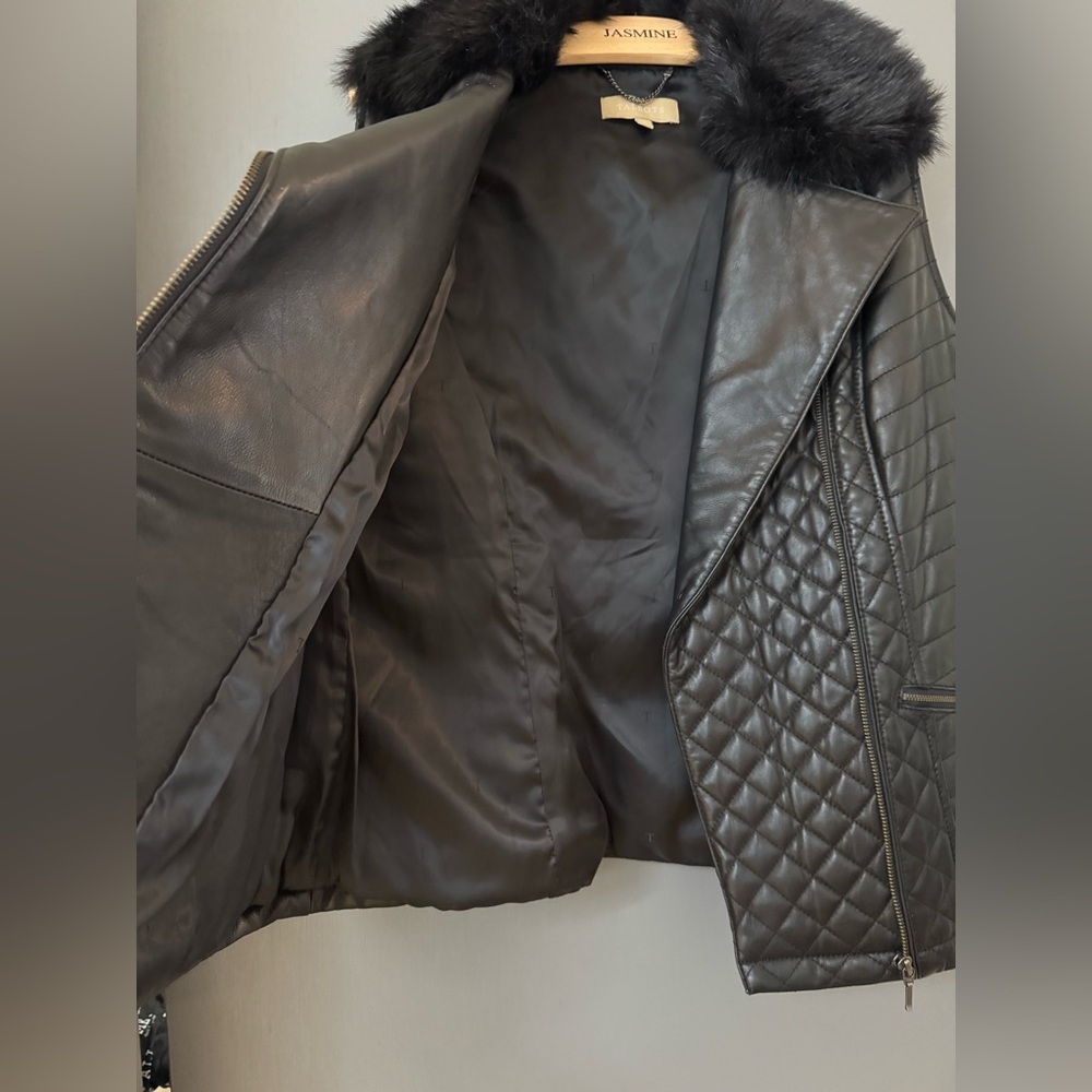 Tslbots Lambskin Black Lesther Quilted Womens Vest SZ XL - Picture 3 of 8